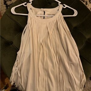 Ivory Sleeveless Pleated Top
